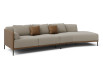 Modulares Sofa Marsalis mit festem sechseckigen Endelement