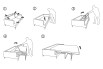 Schema der Schritte zum Öffnen des Schlafsofas
