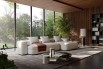 Design Sofa mit abnehmbarem Bezug und abgerundeten Formen Foster 