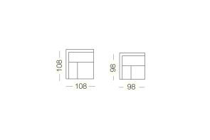 Dennis - élément d'angle, dimensions
