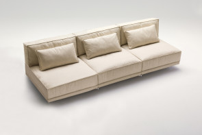 Canapé sans accoudoirs, assise en plume et PU