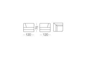 Ellington - élément d'angle, dimensions