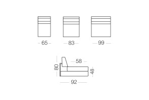 Matrix - module 1 place pour canapé, dimensions