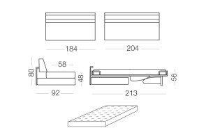 Matrix -  module 3 places convertible pour canapé, dimensions