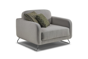 Fauteuil sur pied luge avec accoudoir fin et assise large Freddie