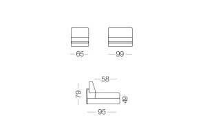 Shorter - module 1 place pour canapé, dimensions