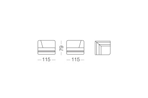 Shorter - élément d'angle, dimensions