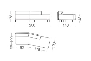Marsalis - module angle terminal bicolore, dimensions