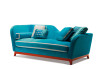 Jeremie-EVO Trendy avec revêtement par Designers Guild et piètement laqué orange RAL avec coussins inclus