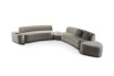 Canapé convertible d'angle avec accoudoir, plateforme centrale et pouf latéral
