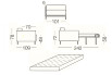 Marsalis Bicolore - module 1 place convertible pour canapé, dimensions