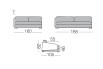 Vivien - module 2 places pour canapé, dimensions