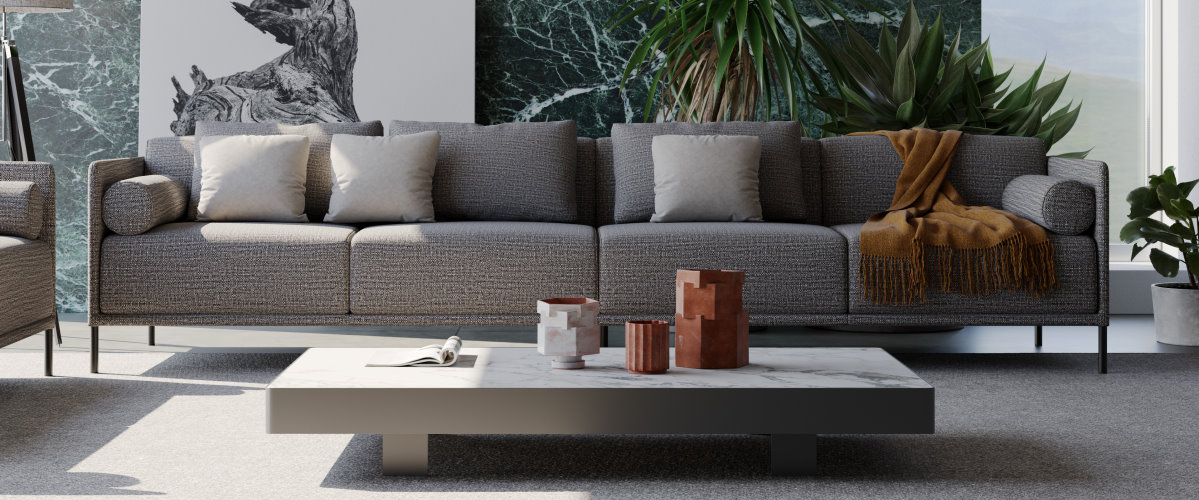 Modular sofa bed with narrow armrests Marsalis