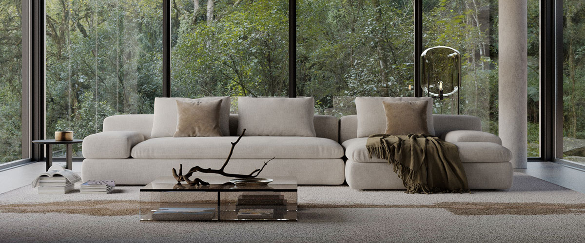 Modular sofa bed for the centre of the room Rufus