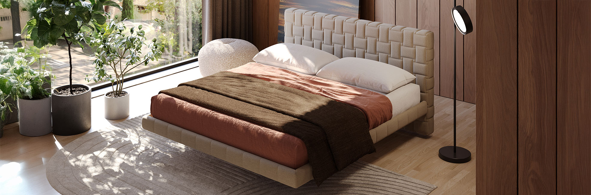 Letto contenitore a effetto sospeso Cocos